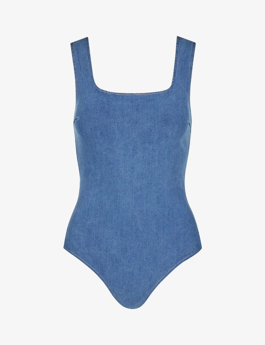 Commando Denim Squareneck Bodysuit
