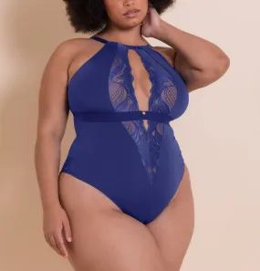 Curvy Kate Scantilly Indulgence Mazarine Blue Stretch Lace Bodysuit 010704