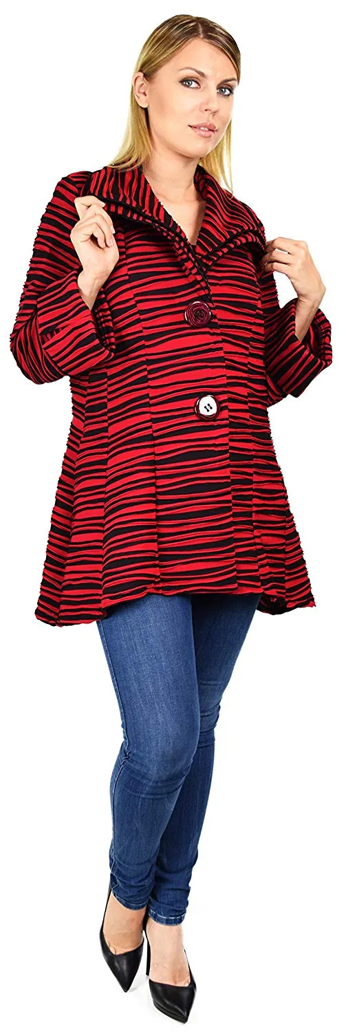 Dare2BStylish Women Jacket, Plus Size Jacket Double Collar Jacket, Textured Blazer , Artsy Coat Jacket