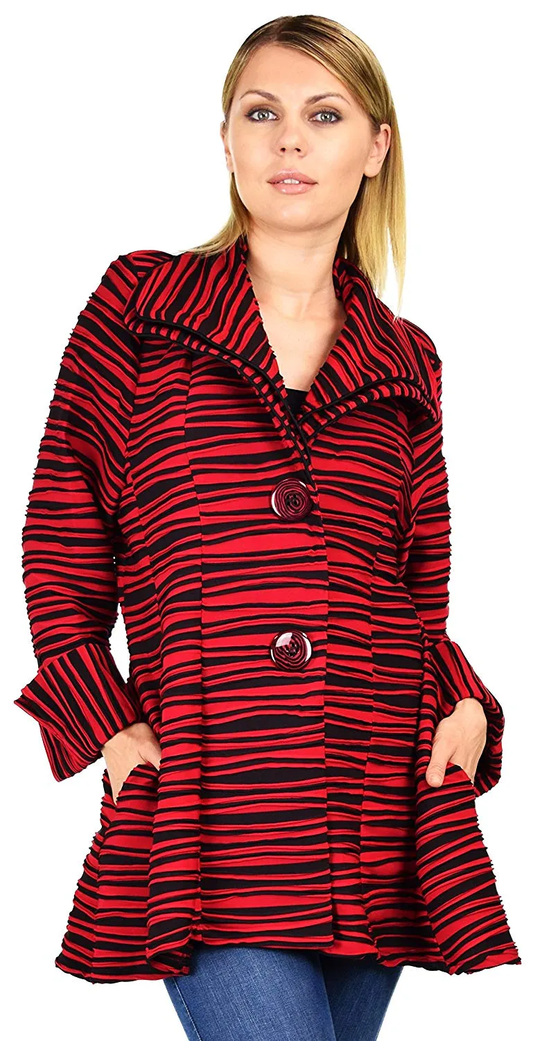 Dare2BStylish Women Jacket, Plus Size Jacket Double Collar Jacket, Textured Blazer , Artsy Coat Jacket