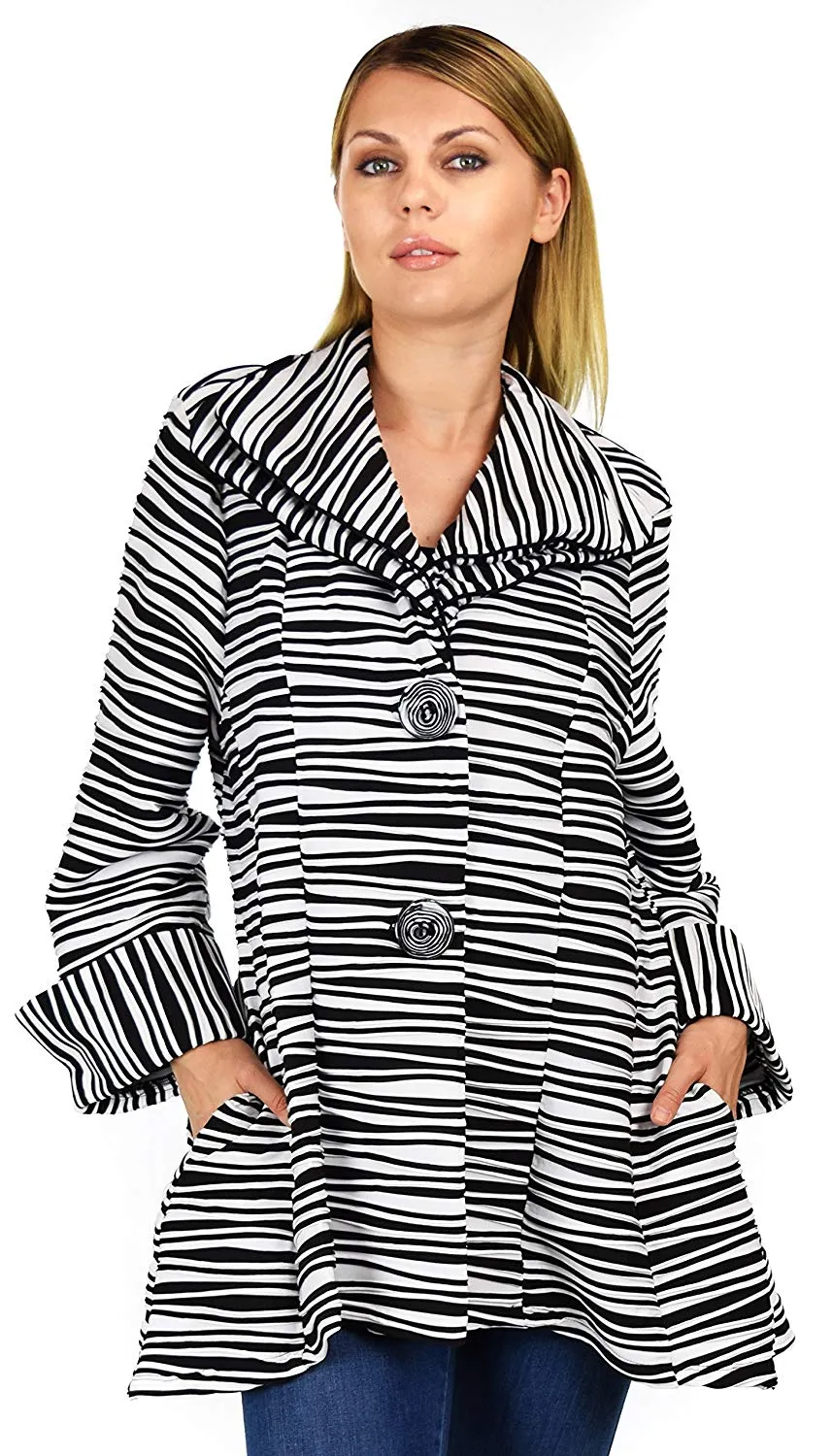 Dare2BStylish Women Jacket, Plus Size Jacket Double Collar Jacket, Textured Blazer , Artsy Coat Jacket