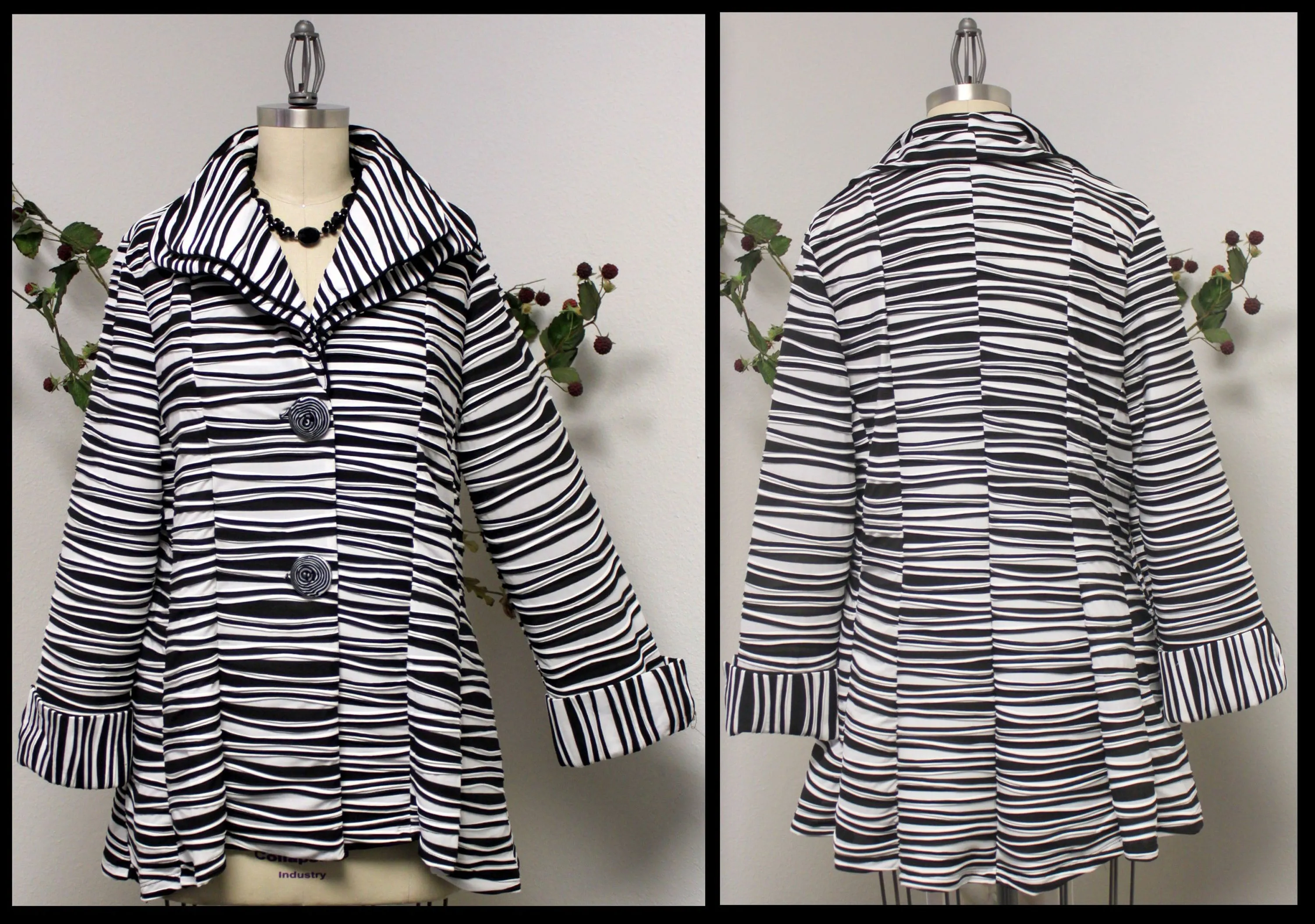 Dare2BStylish Women Jacket, Plus Size Jacket Double Collar Jacket, Textured Blazer , Artsy Coat Jacket