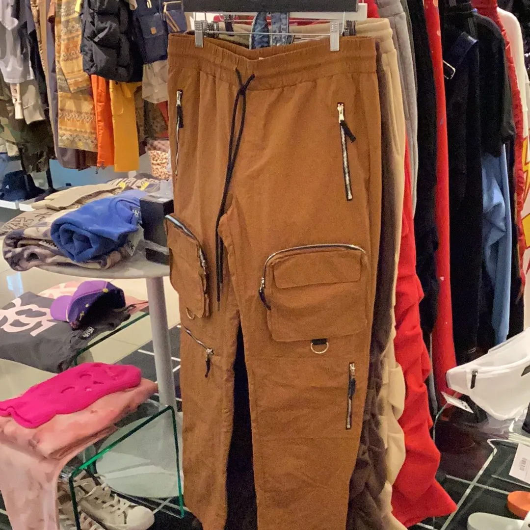 EPTM: CONTRAST ZIPPER CARGO PANTS