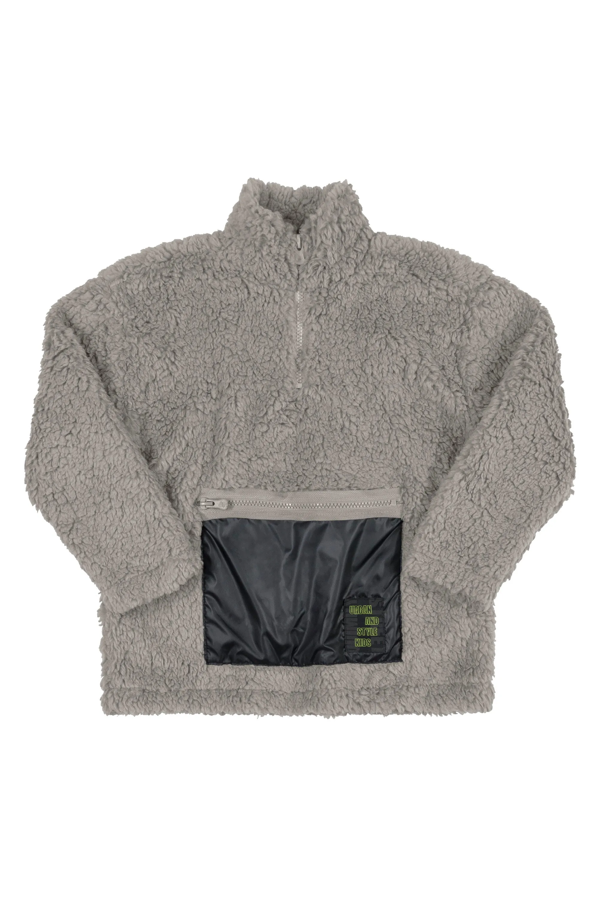 Faux Fur Sweater with Pleather Pocket