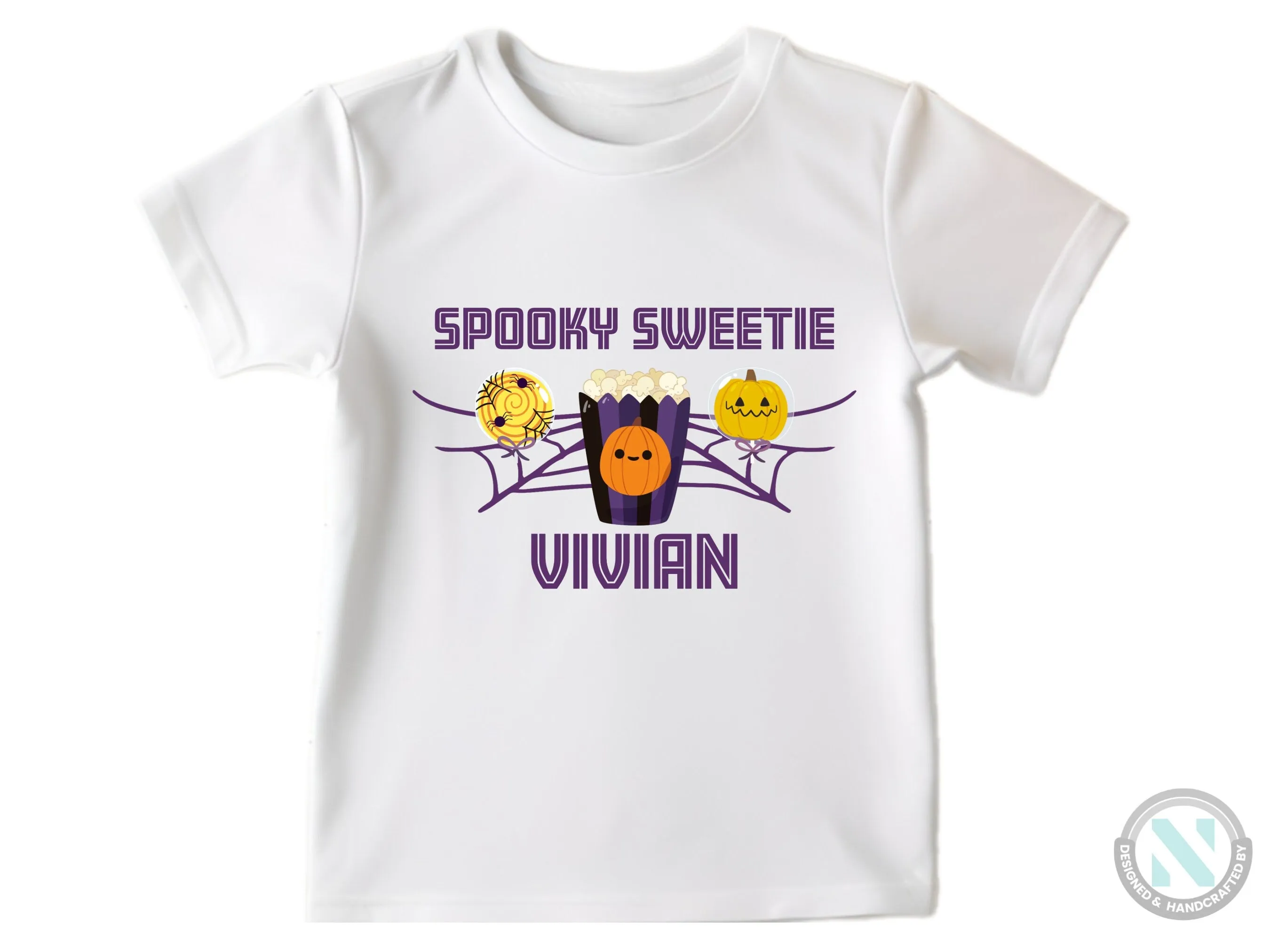 First Halloween Custom Name Baby Boy Bodysuit With "Spooky Sweetie"