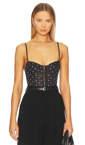 Free People x Intimately FP Night Rhythm Corset Bodysuit in in Black