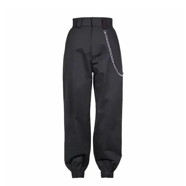 Gabe Dark Chained High Waist Pants