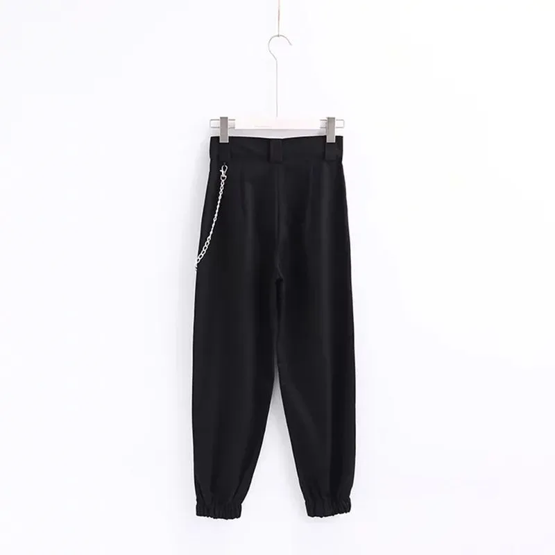 Gabe Dark Chained High Waist Pants