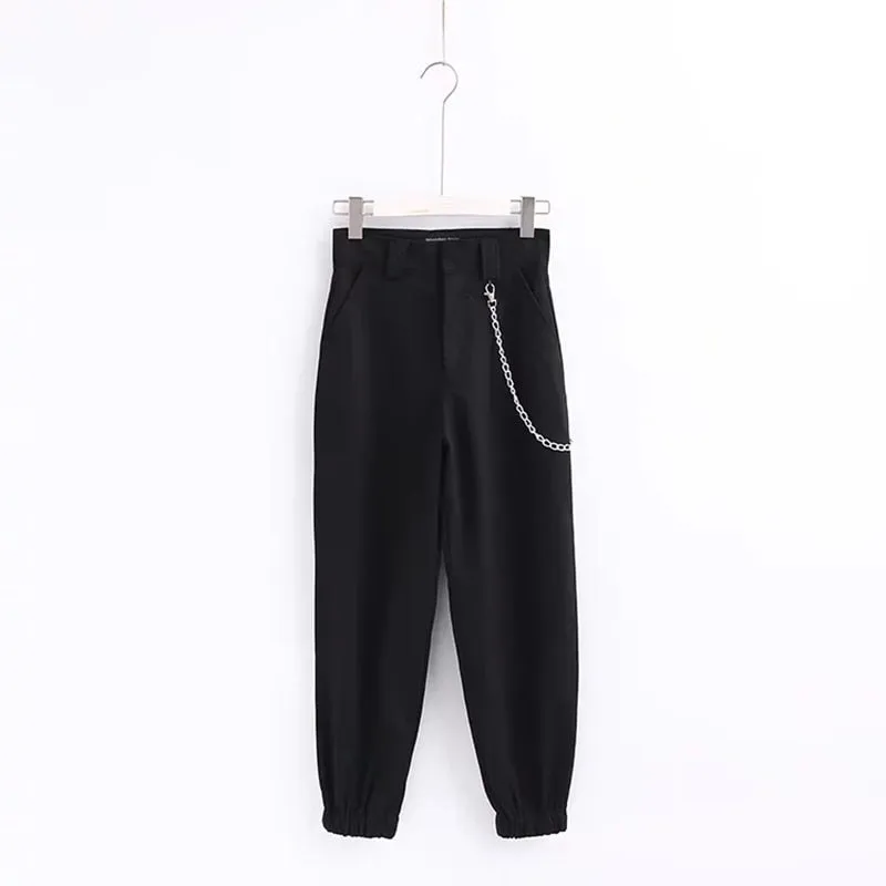 Gabe Dark Chained High Waist Pants