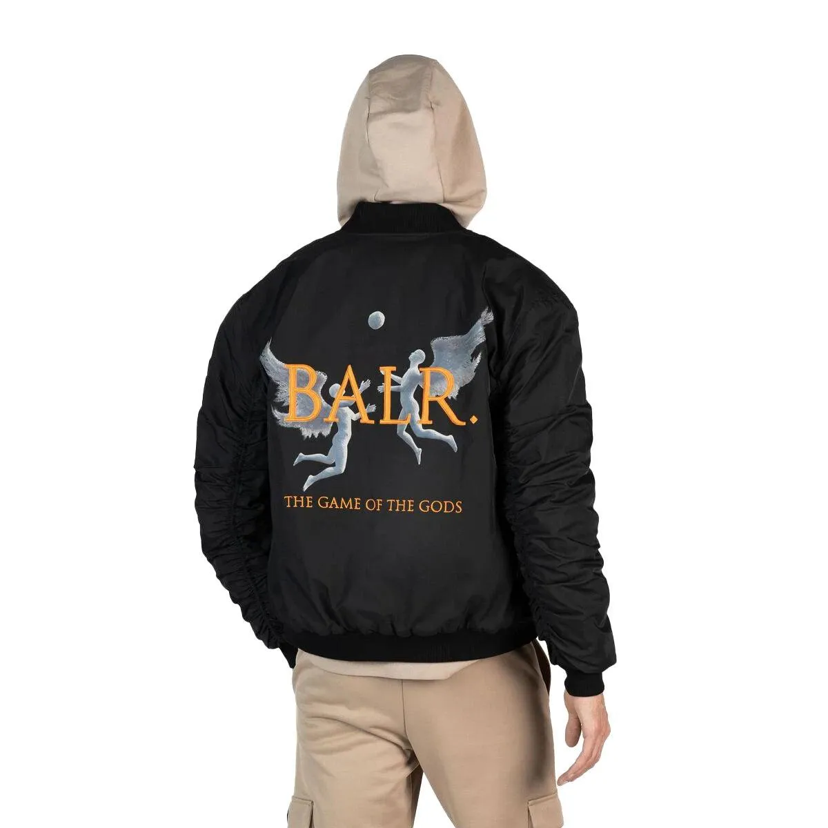 Game of the Gods Box Fit Bomber Jacket Jet Black