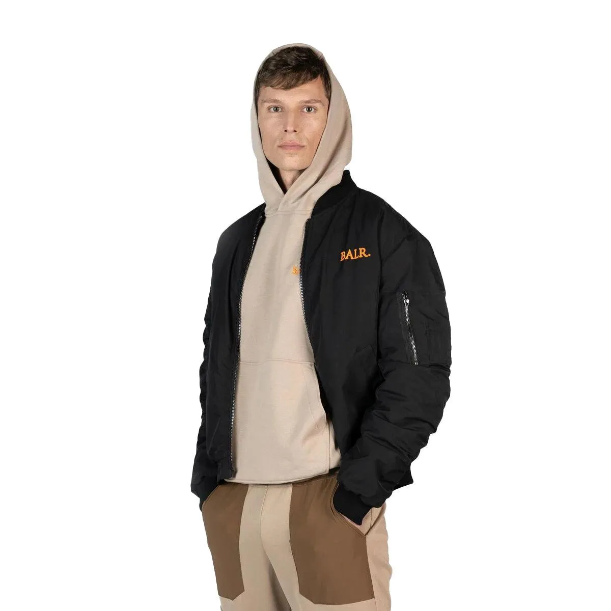 Game of the Gods Box Fit Bomber Jacket Jet Black