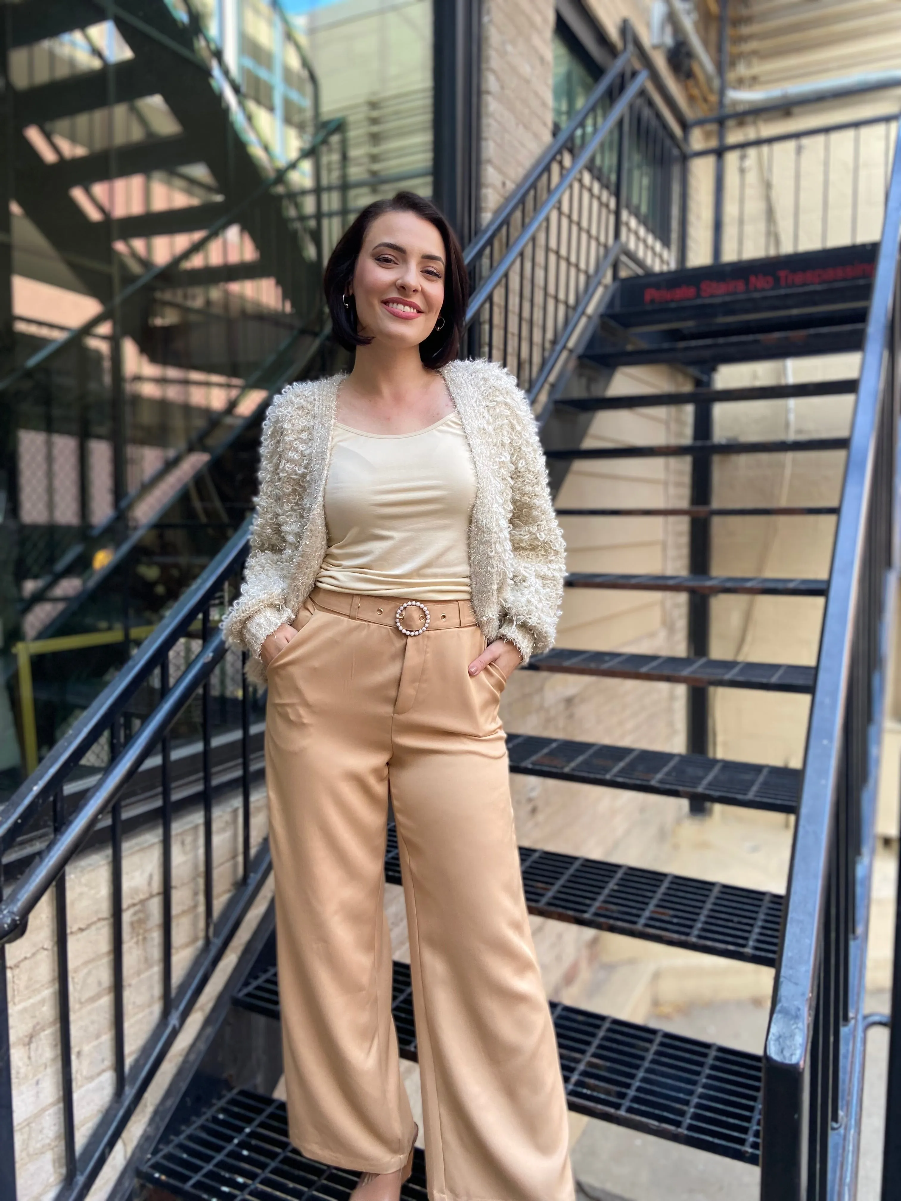 Georgia Khaki Wide Leg Pants