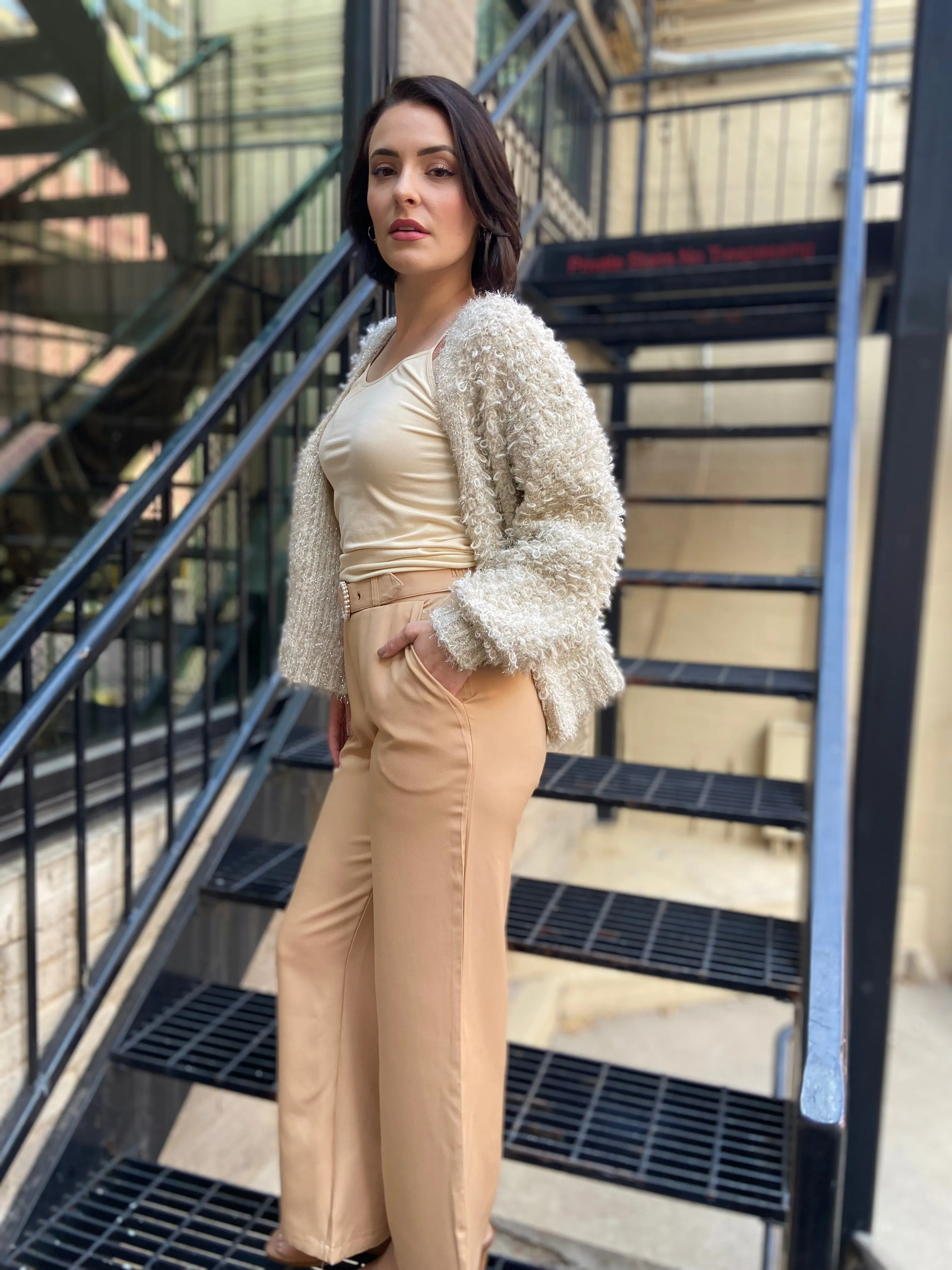 Georgia Khaki Wide Leg Pants