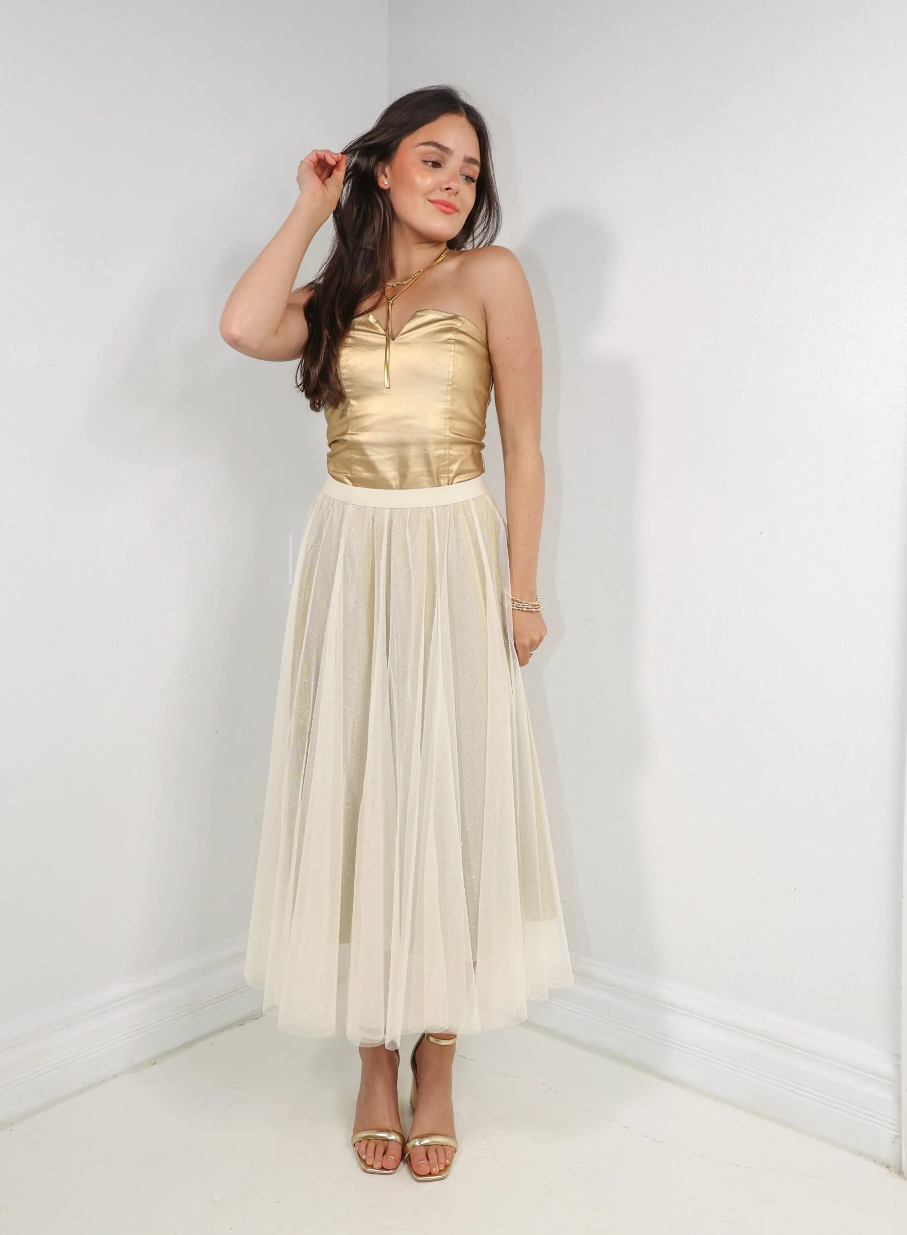 Gilded Glam Metallic Bodysuit