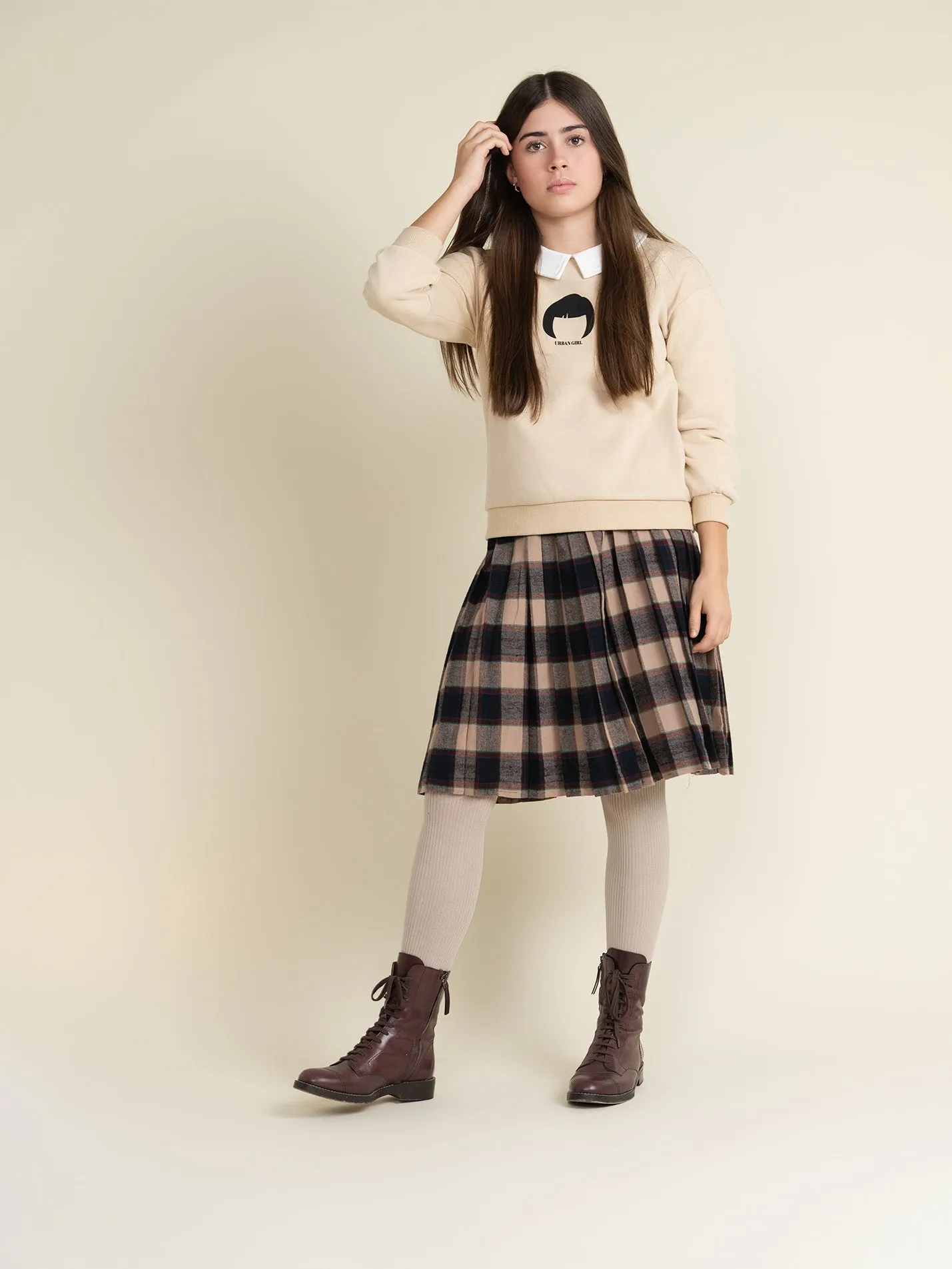 Girl Collared Sweatshirt