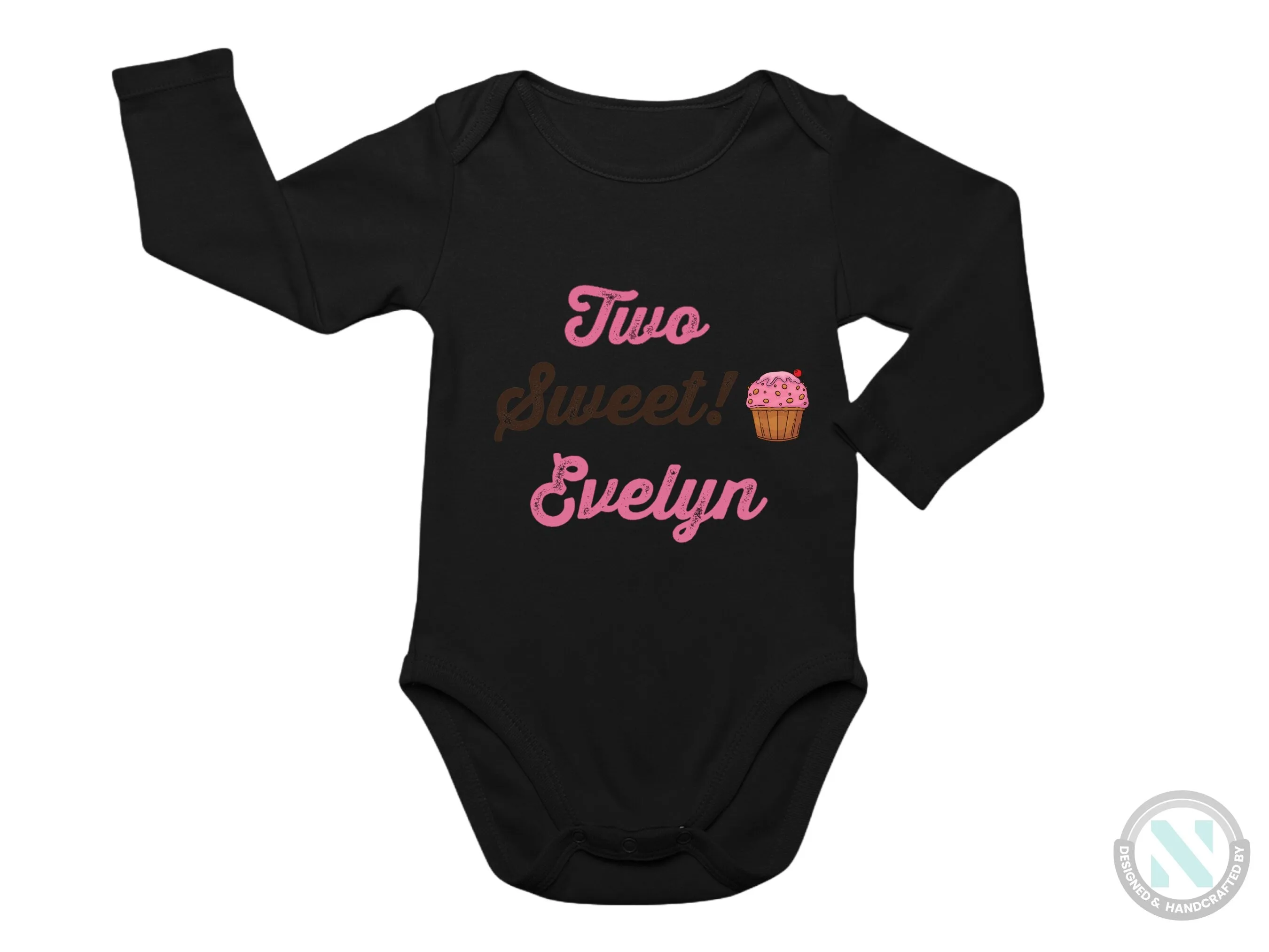 Girls Custom Long Sleeve Birthday Bodysuit Gift with Two Sweet