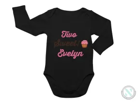 Girls Custom Long Sleeve Birthday Bodysuit Gift with Two Sweet