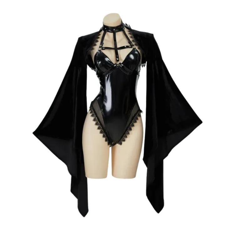 Gothic Holy Nun Halloween Cosplay Bodysuit