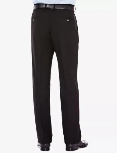 Haggar Mens Classic fit Dress Pants 34 / 32 Black Solid Stretch