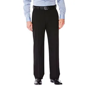 Haggar Mens Classic fit Dress Pants 34 / 32 Black Solid Stretch
