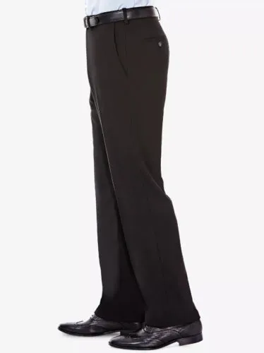 Haggar Mens Classic fit Dress Pants 34 / 32 Black Solid Stretch