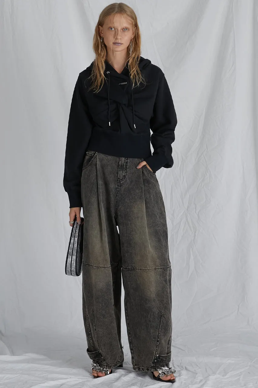 High Waist Banana Denim Pants