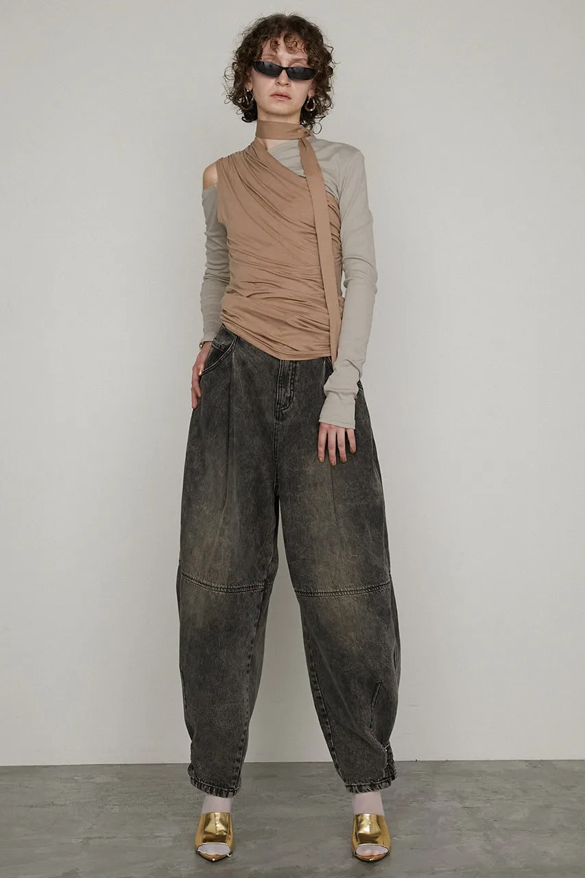 High Waist Banana Denim Pants