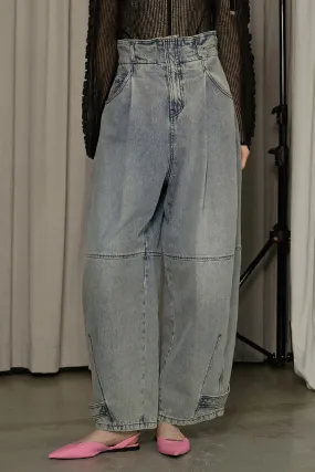 High Waist Banana Denim Pants