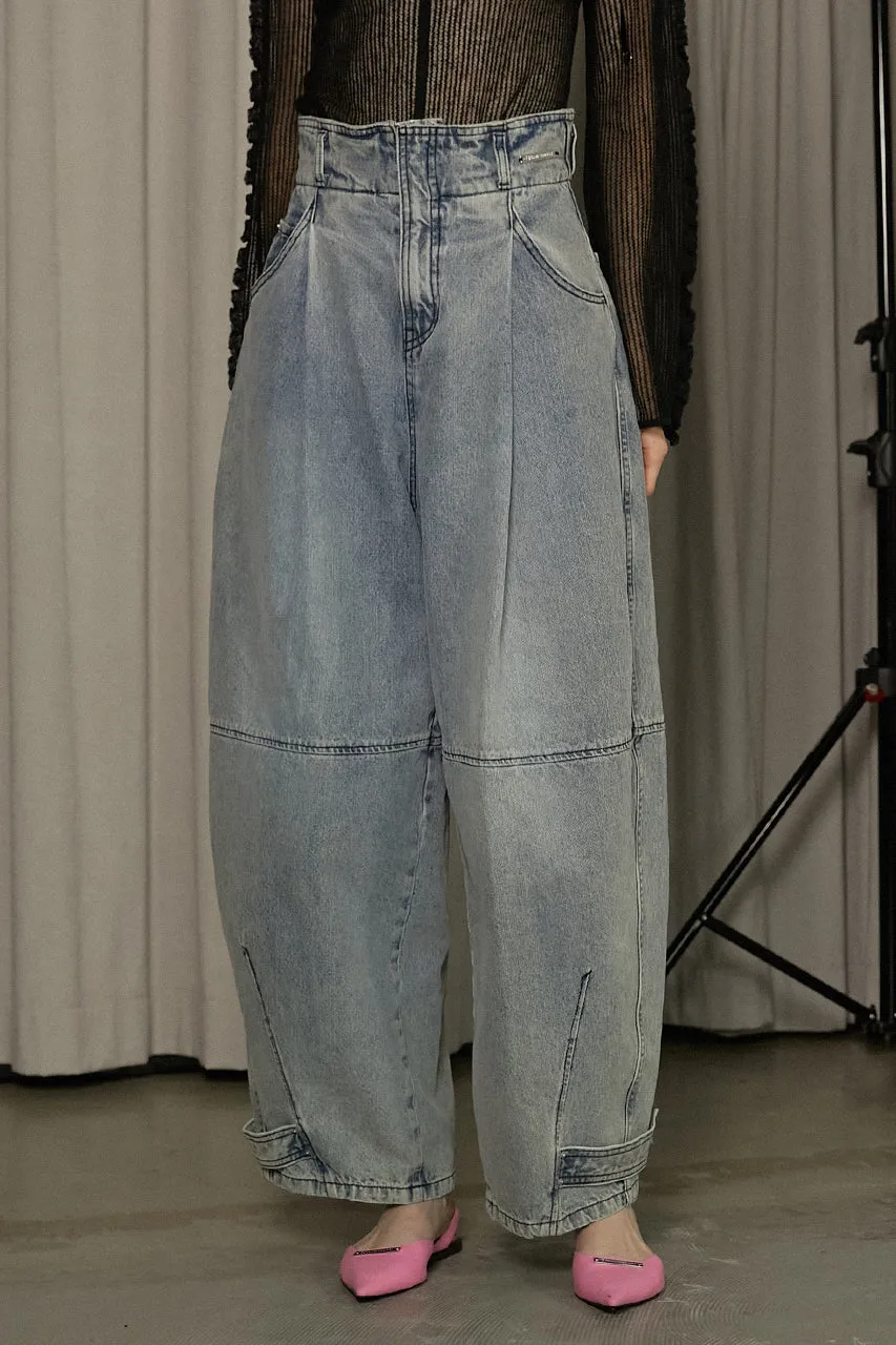High Waist Banana Denim Pants