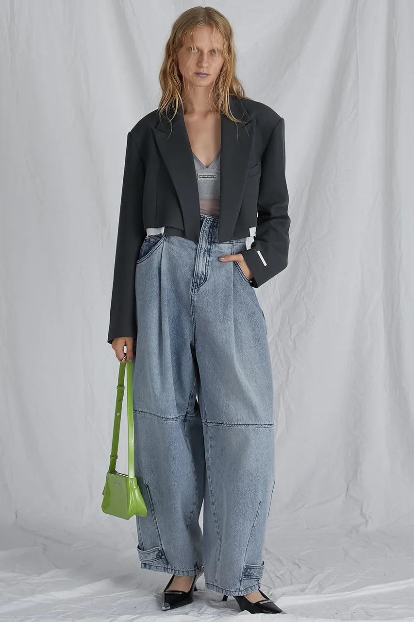 High Waist Banana Denim Pants