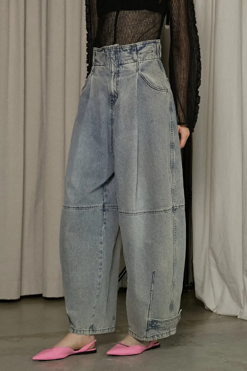 High Waist Banana Denim Pants