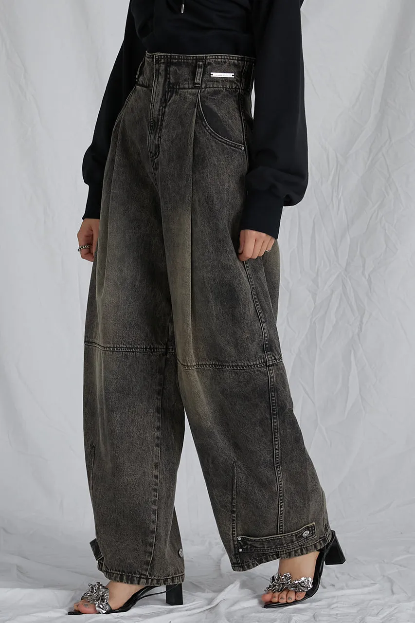 High Waist Banana Denim Pants