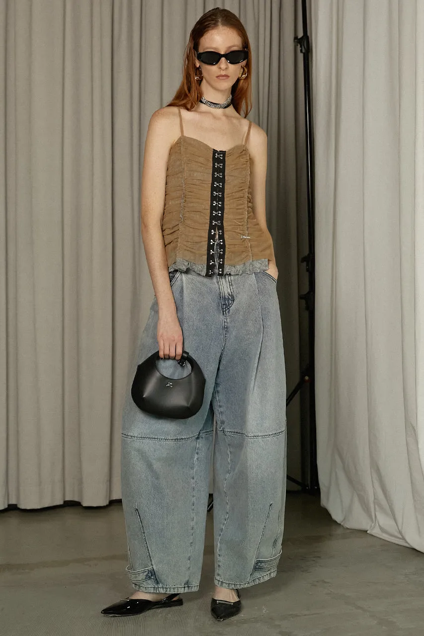 High Waist Banana Denim Pants