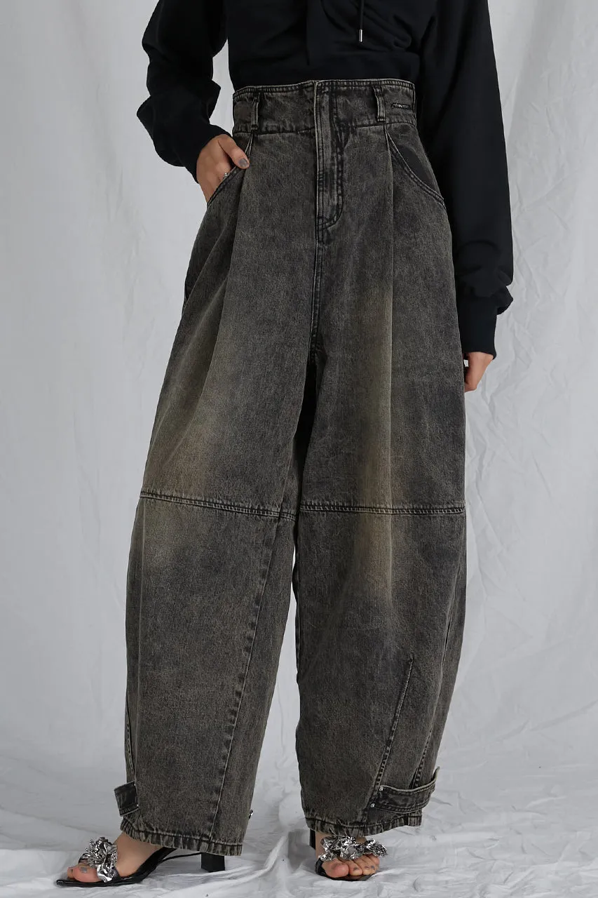 High Waist Banana Denim Pants