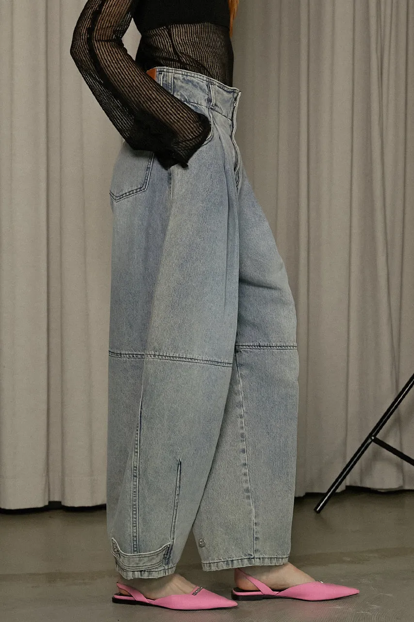 High Waist Banana Denim Pants
