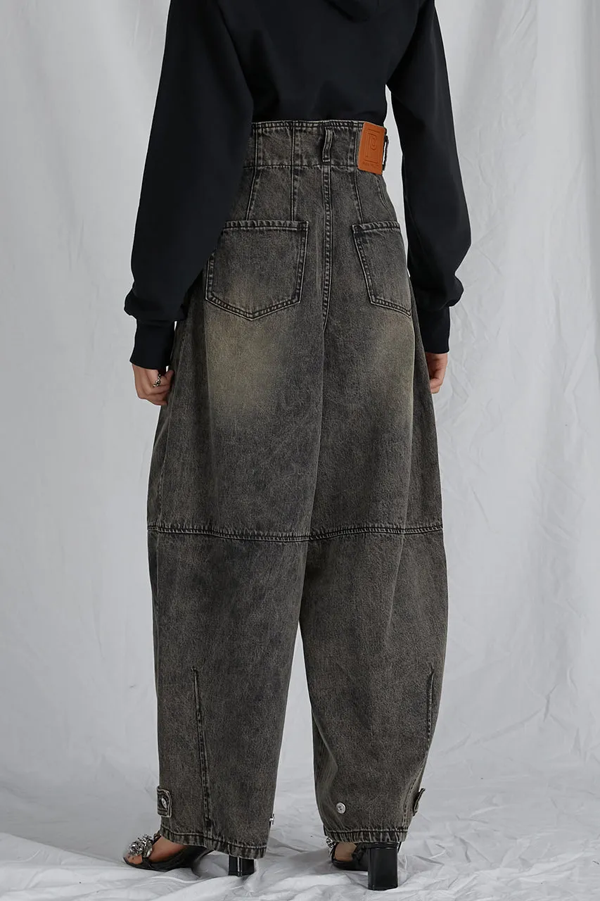 High Waist Banana Denim Pants