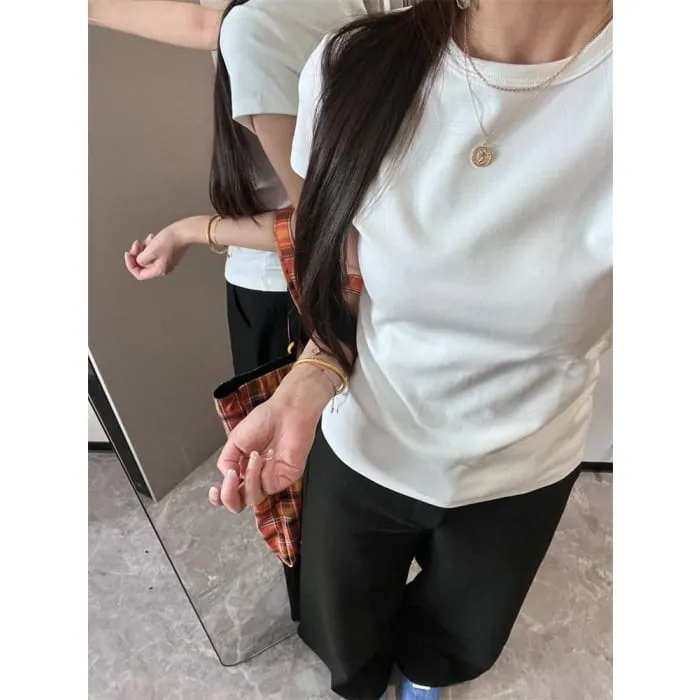 High Waist Plain Wide Leg Dress Pants