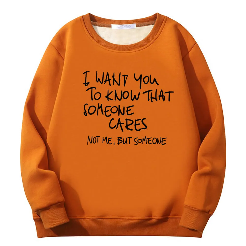 I Want You To Know Crew Collar Fleece Sherpa Sweatshirt