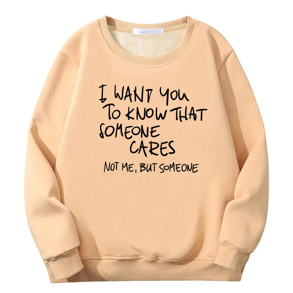 I Want You To Know Crew Collar Fleece Sherpa Sweatshirt