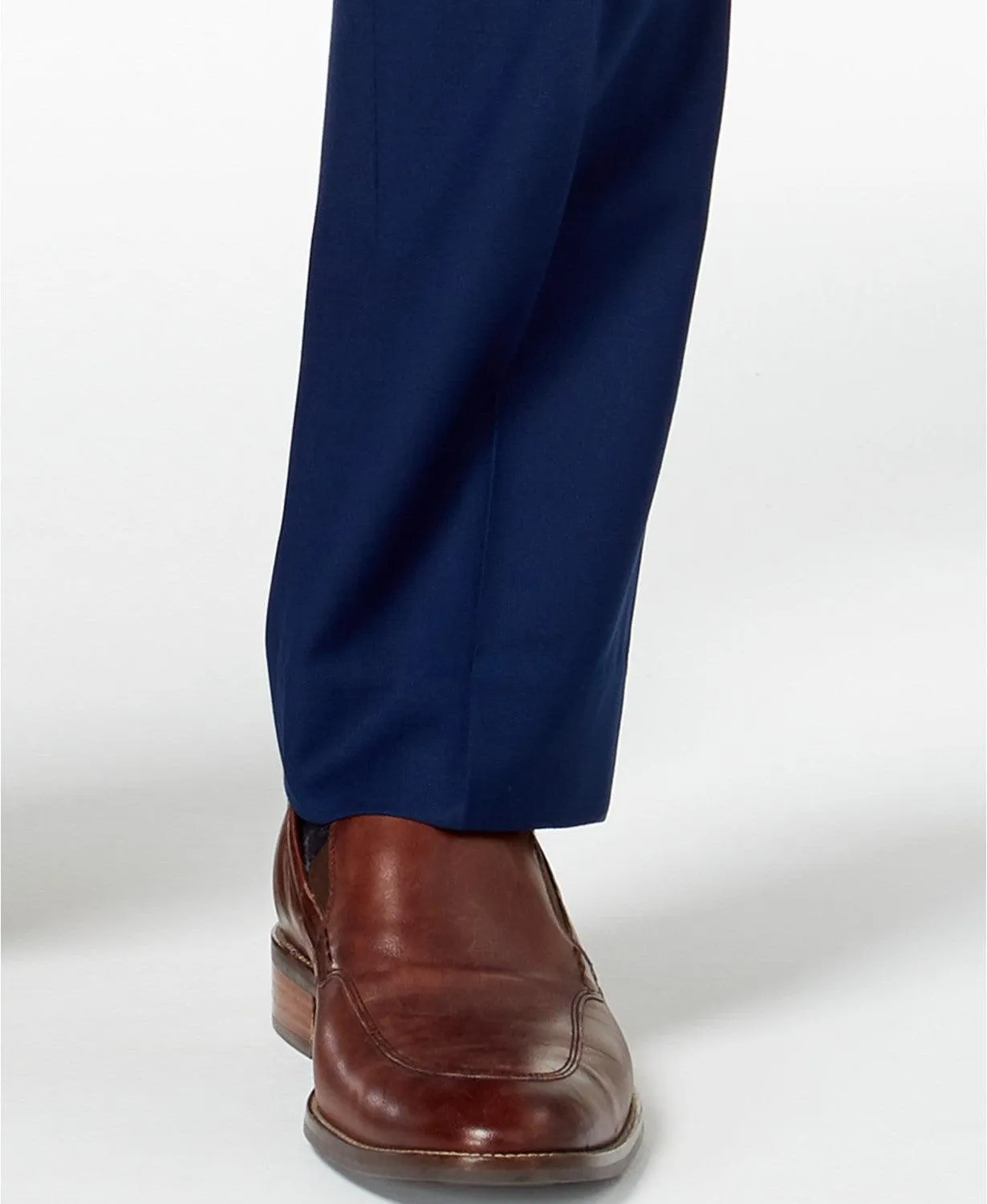 Kenneth Cole Reaction Mens Slim fit Dress Pants 33 / 32 Blue Solid Stretch
