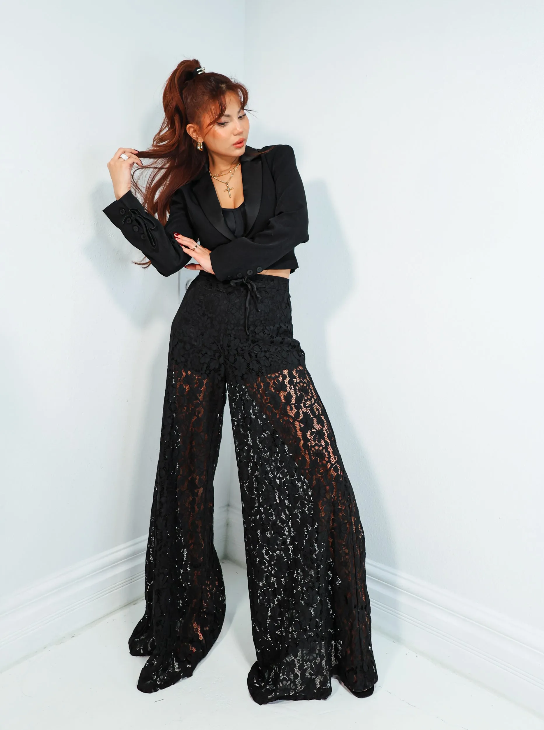 Lace Mirage Wide Leg Pants