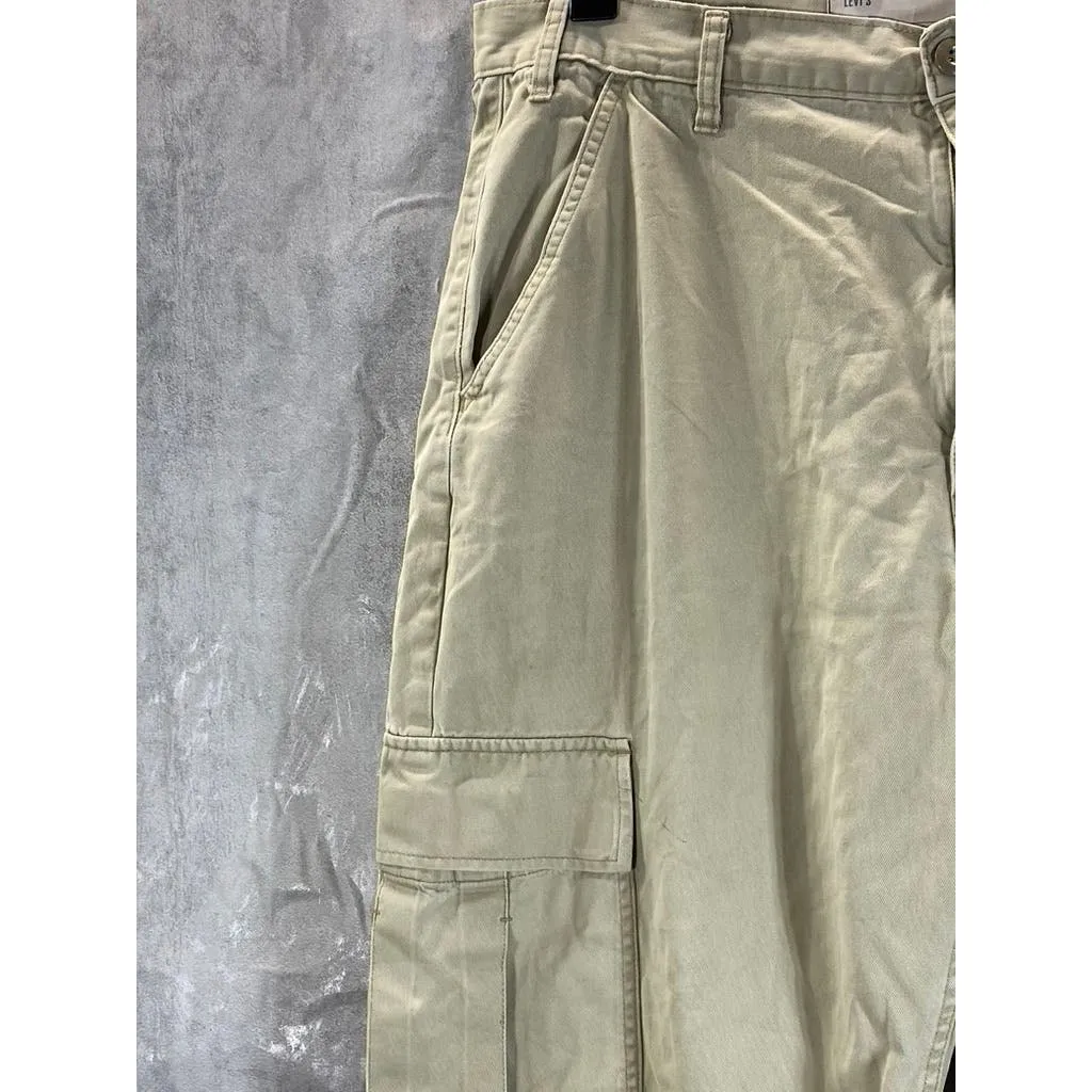 LEVI'S Men's Vintage Beige Distressed Straight-Leg Cargo Pants SZ 38x30