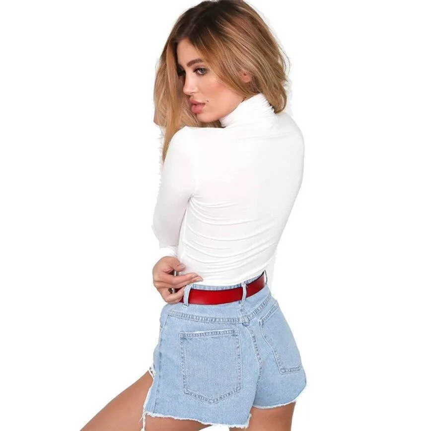 Long Sleeve Turtleneck Skinny Bodysuit