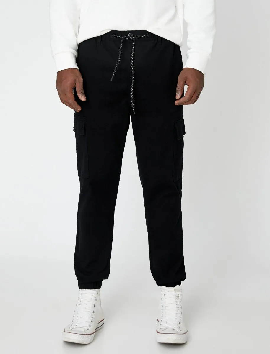 Men's Cargo Joggers Black