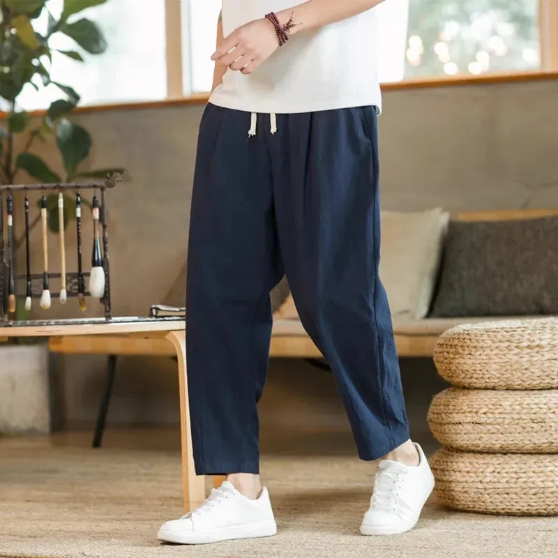 Men’s Linen Cotton Sweatpants – Lightweight, Breathable Joggers for Everyday Comfort