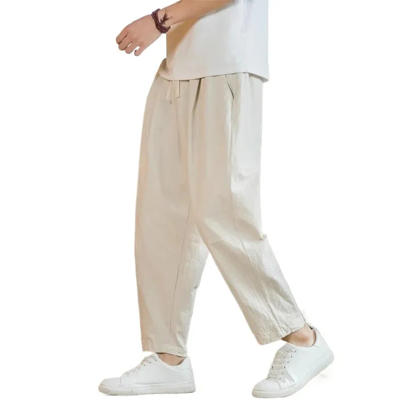 Men’s Linen Cotton Sweatpants – Lightweight, Breathable Joggers for Everyday Comfort