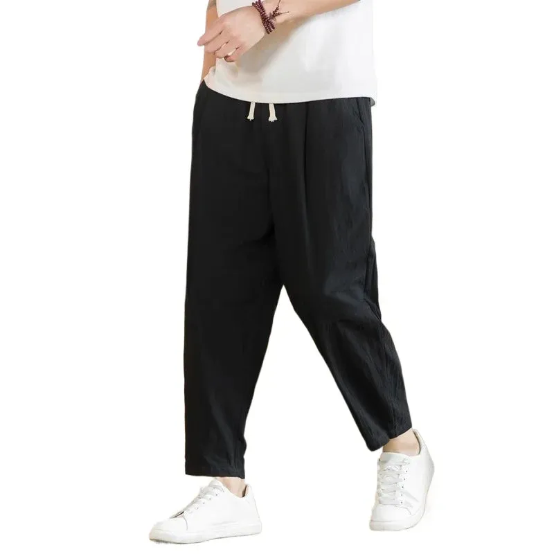 Men’s Linen Cotton Sweatpants – Lightweight, Breathable Joggers for Everyday Comfort