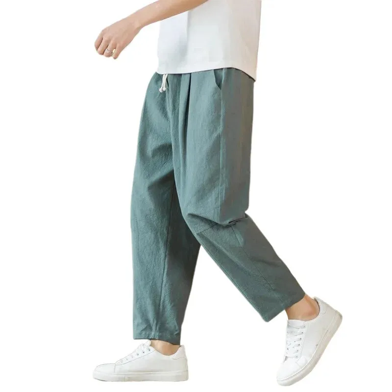 Men’s Linen Cotton Sweatpants – Lightweight, Breathable Joggers for Everyday Comfort