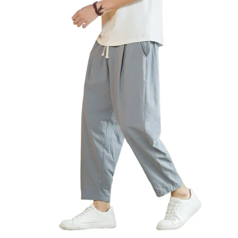 Men’s Linen Cotton Sweatpants – Lightweight, Breathable Joggers for Everyday Comfort