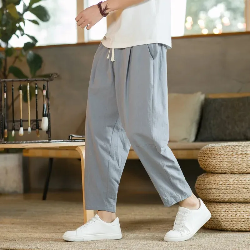 Men’s Linen Cotton Sweatpants – Lightweight, Breathable Joggers for Everyday Comfort